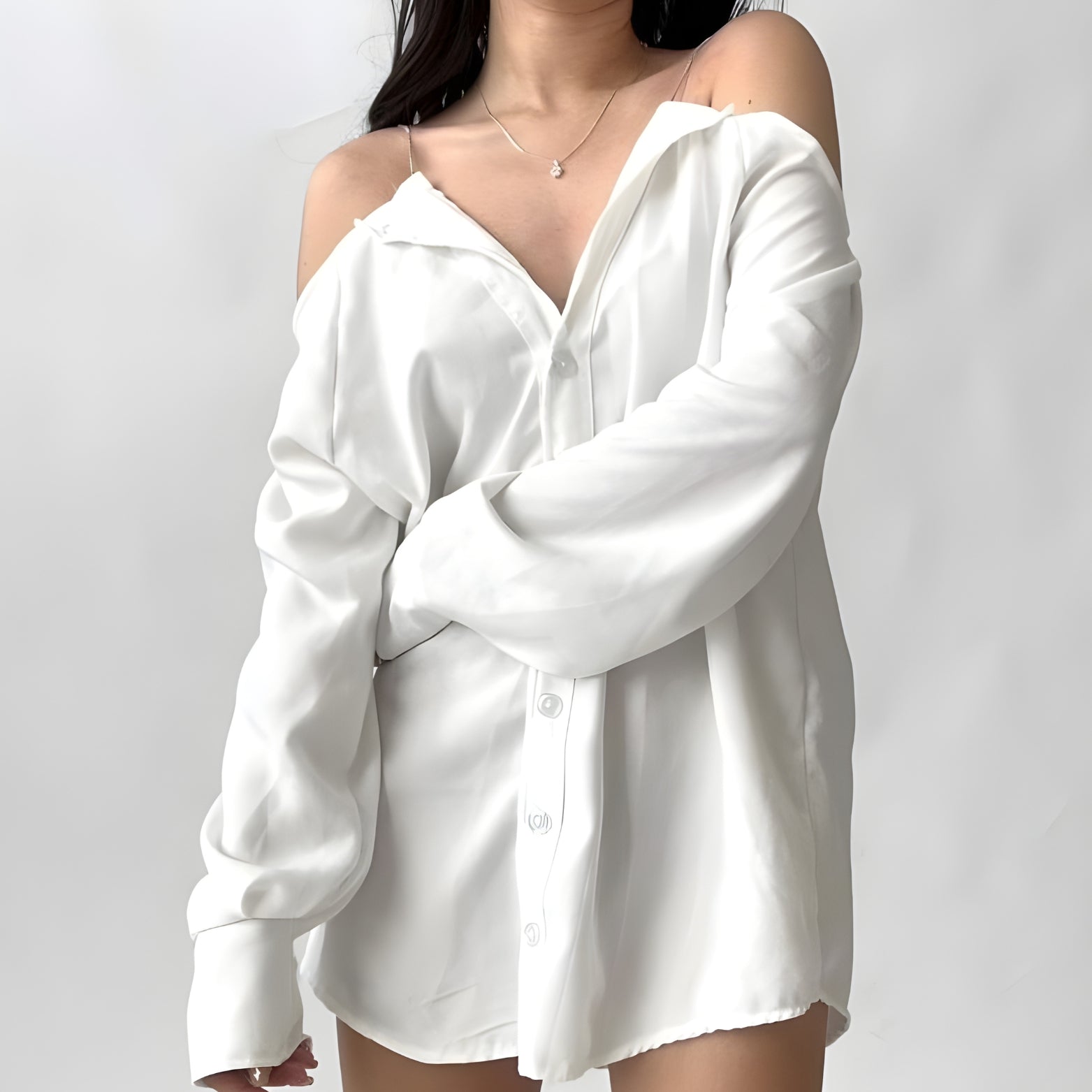 Off-Shoulder T-Shirt Chain Strap Top