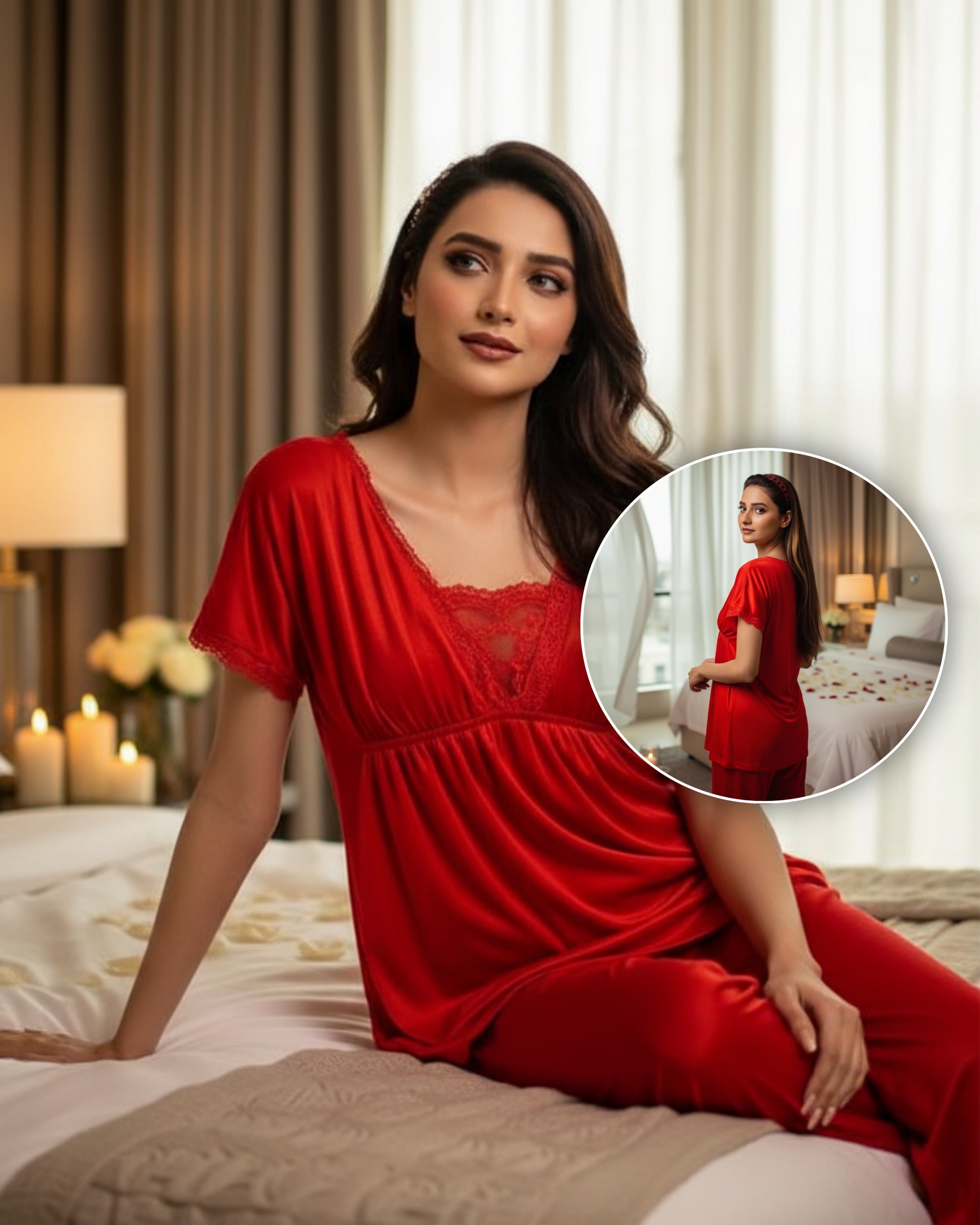 2 Piece Bridal Night Wear