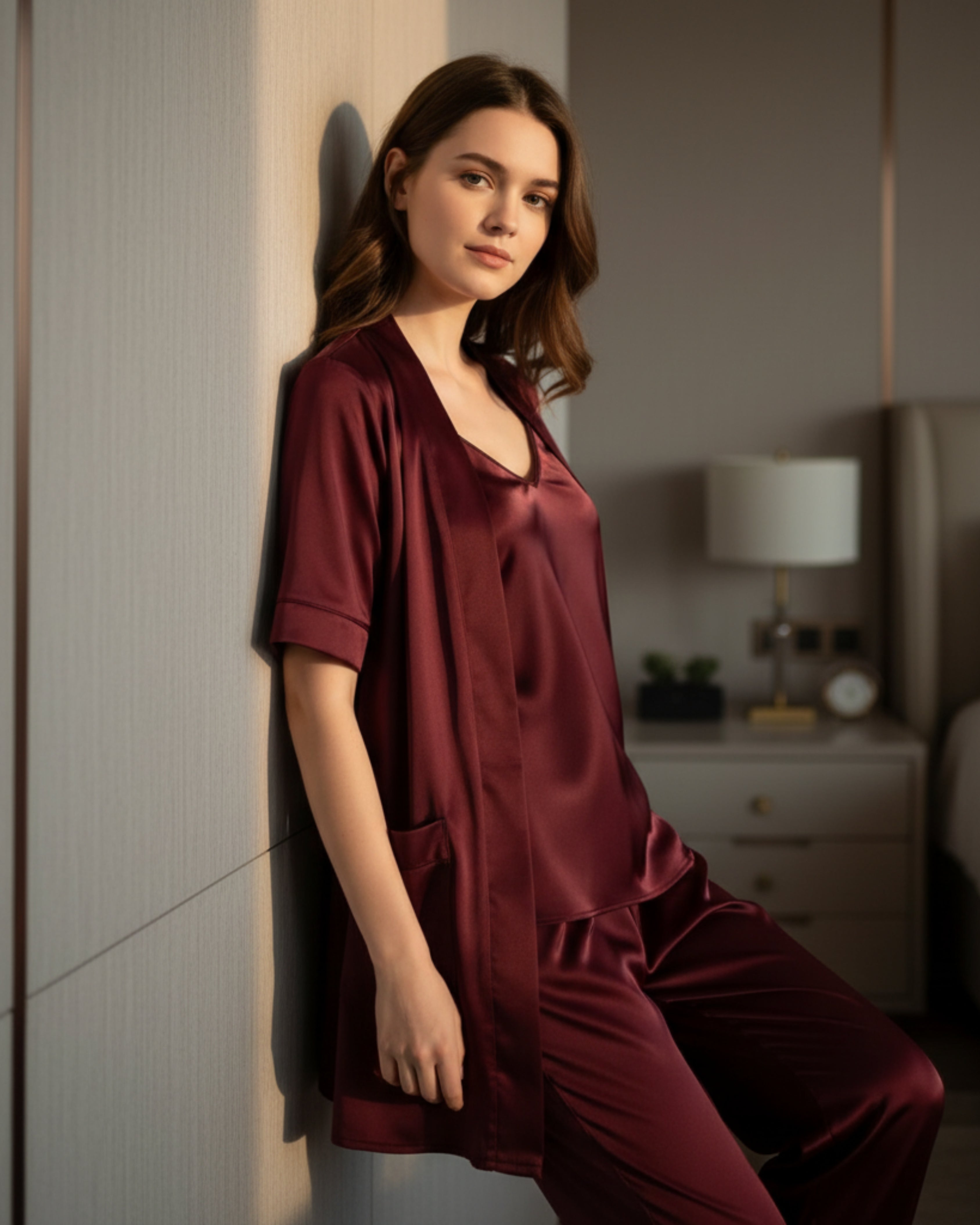 7 Piece Luxury Silk Nightwear Set